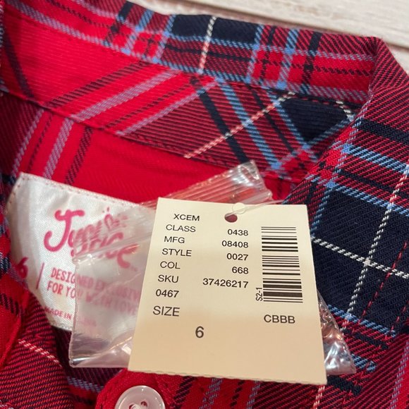 Girls Pretty in Plaid Button Up Shirt 2-Piece Set - Picture 5 of 8